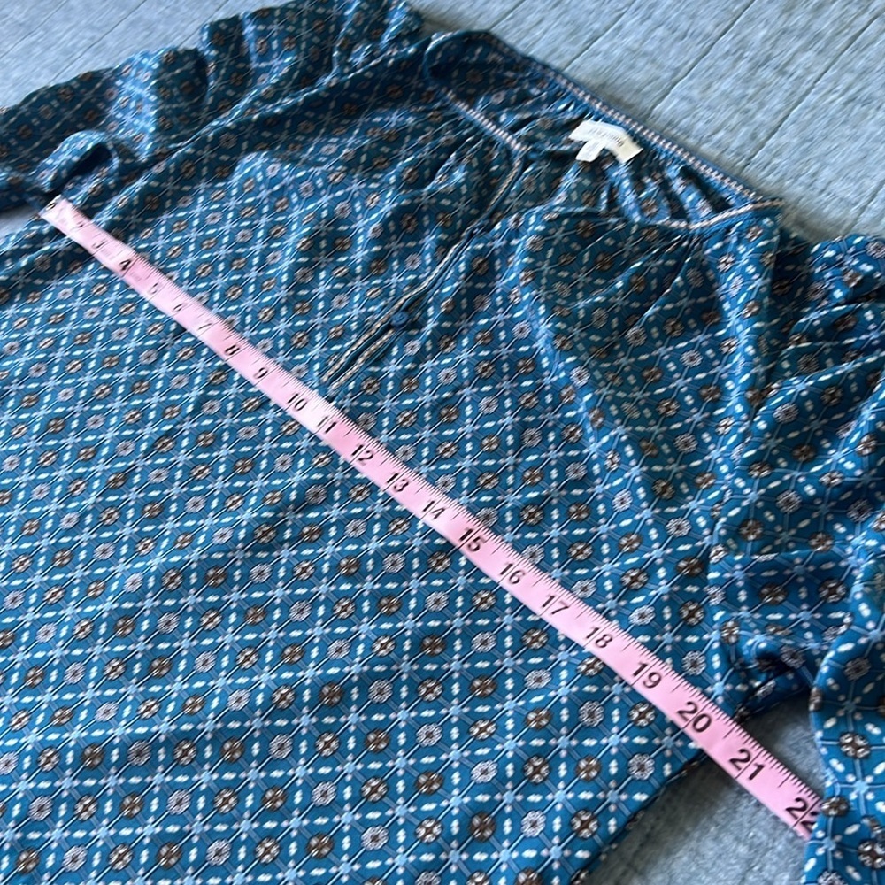 Boho Medallion Patterned Ruffled Sleeve Blouse in Teal | M - Picture 6 of 7